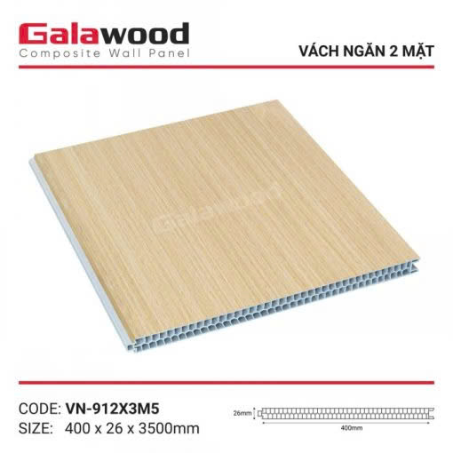 Vách Ngăn Nhựa 2 Mặt Galawood CVN-912X3.5M
